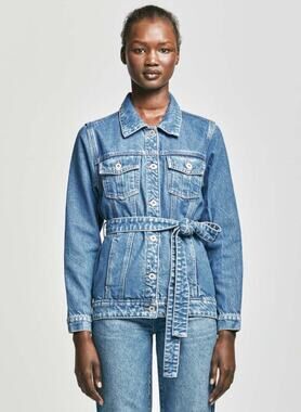 Outland Denim NWT Girls The Ava Organic Cotton Oversized Belted Jean Jacket XL